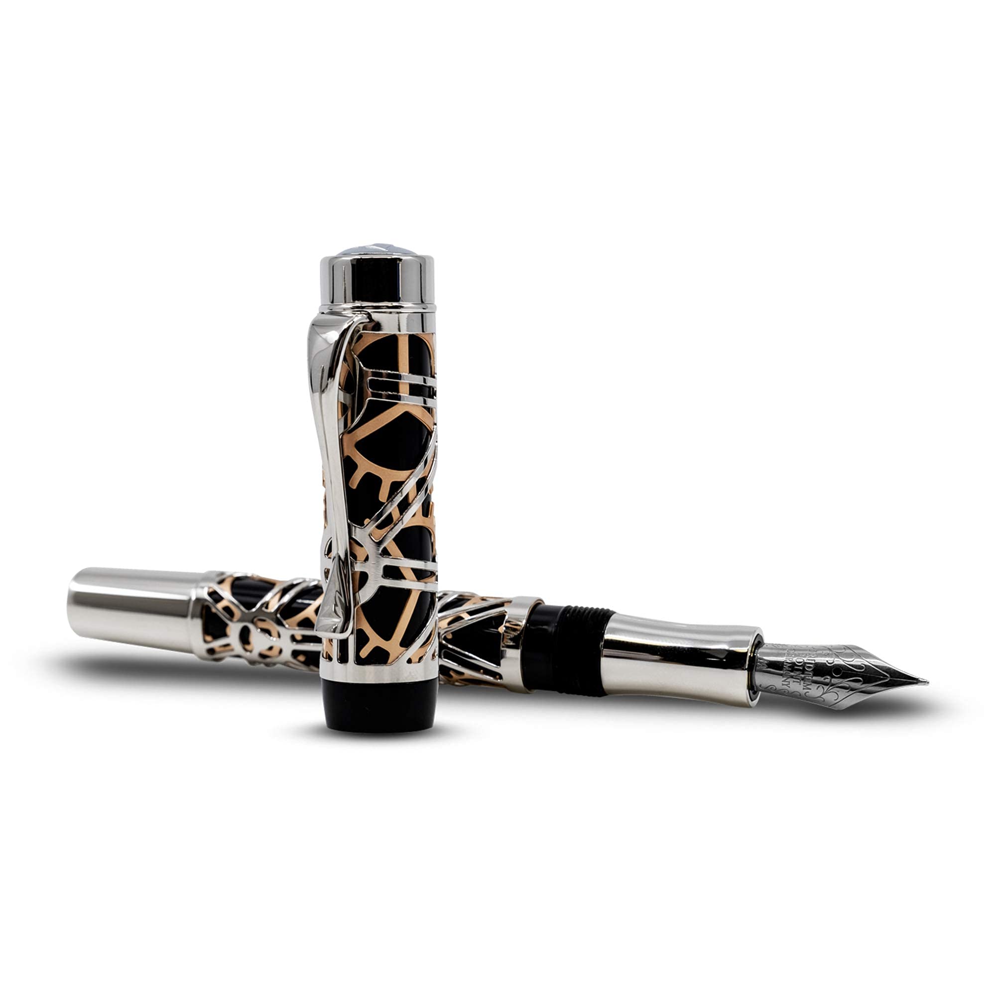 Amazon | The Juan 万年筆 シルバー ブラック 銅仕上げ ドイツ製ペン先