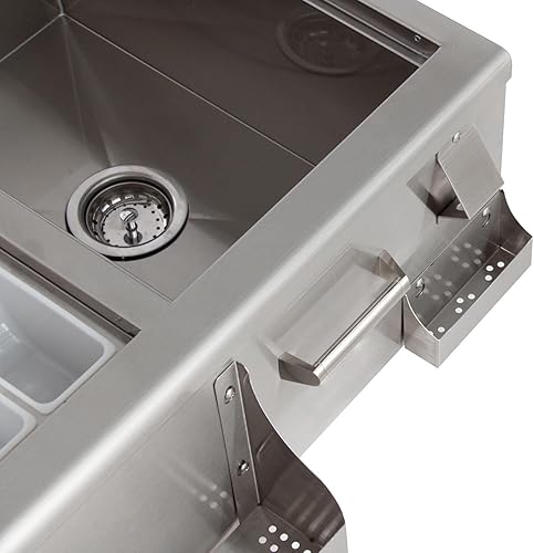 Miniatura 4 de Blaze - Centro de bebidas para cocina al aire libre de 30 pulgadas borde curvo con fregadero y enfriador de hielo aislado y accesorios extraíbles