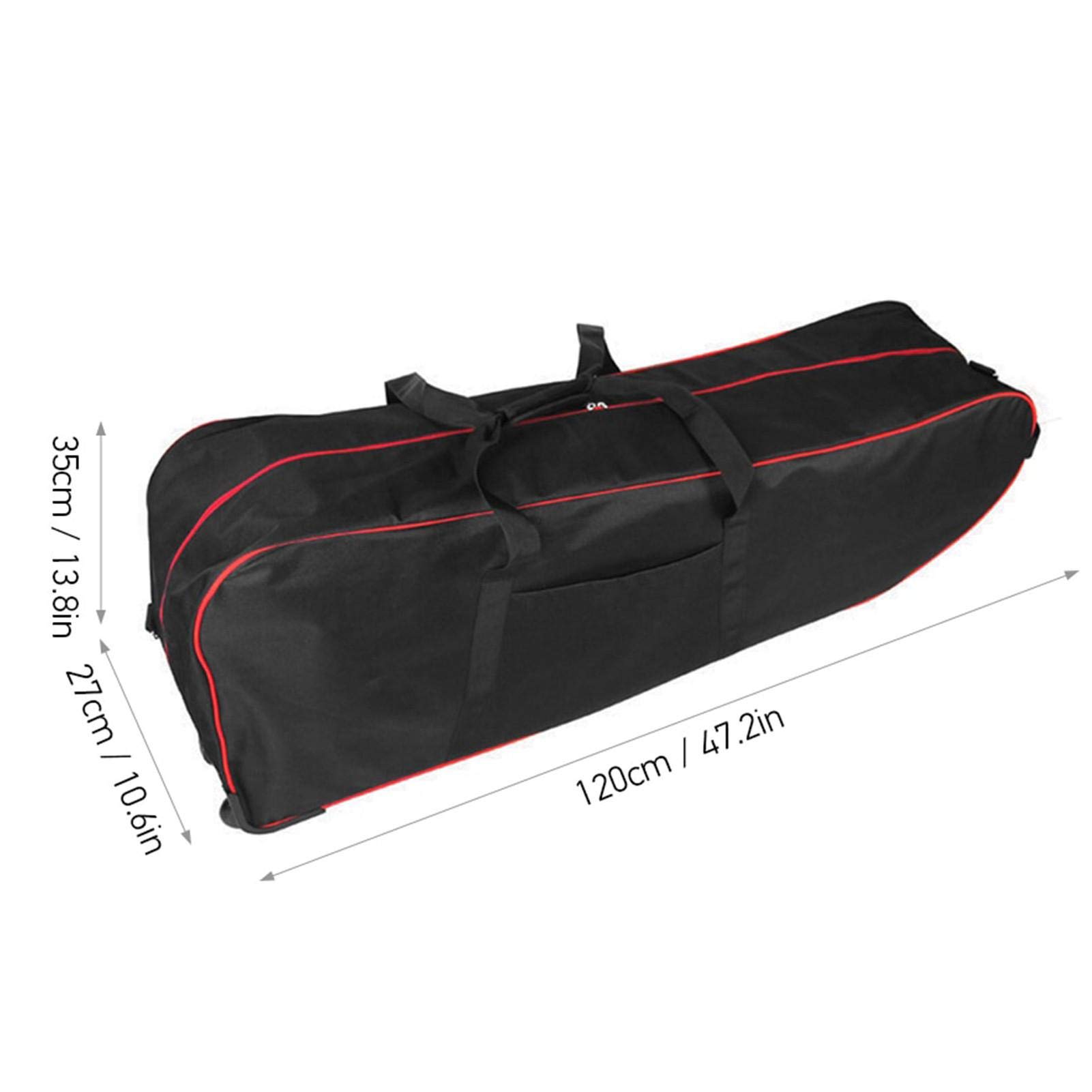 Sac De Transport Pliable pour Scooter, Sac De Rangement Étanche Rayures pour Scooter, Sac À Dos De Transport pour Scooters À Équilibrage Automatique De 10" et Deux Roues Noir-Rouge