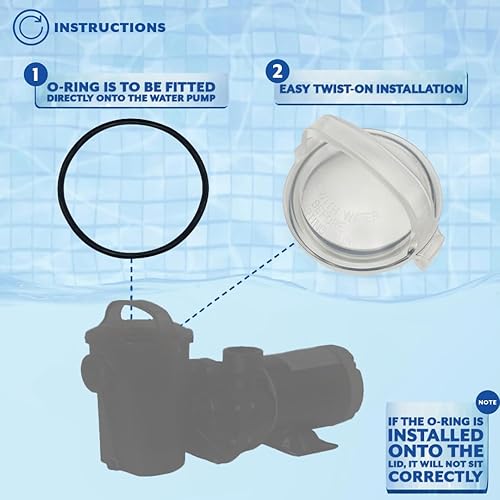 Miniatura 6 de Poolzilla Powerflo - Tapa de repuesto para bomba de piscina SPX1500D2A, 3 tapas duraderas de grado profesional para cubierta Hayward Power-Flo,