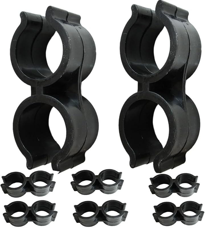 NOBLEZHU 8 Pcs Bimini Boat Clip for Anti Rattle Bimini Brace Security Boat Accessories Bimini Top Pole Clips Holder Bimini Pole Clips Bimini Top Clips Bimini Clip Nylon Black/White