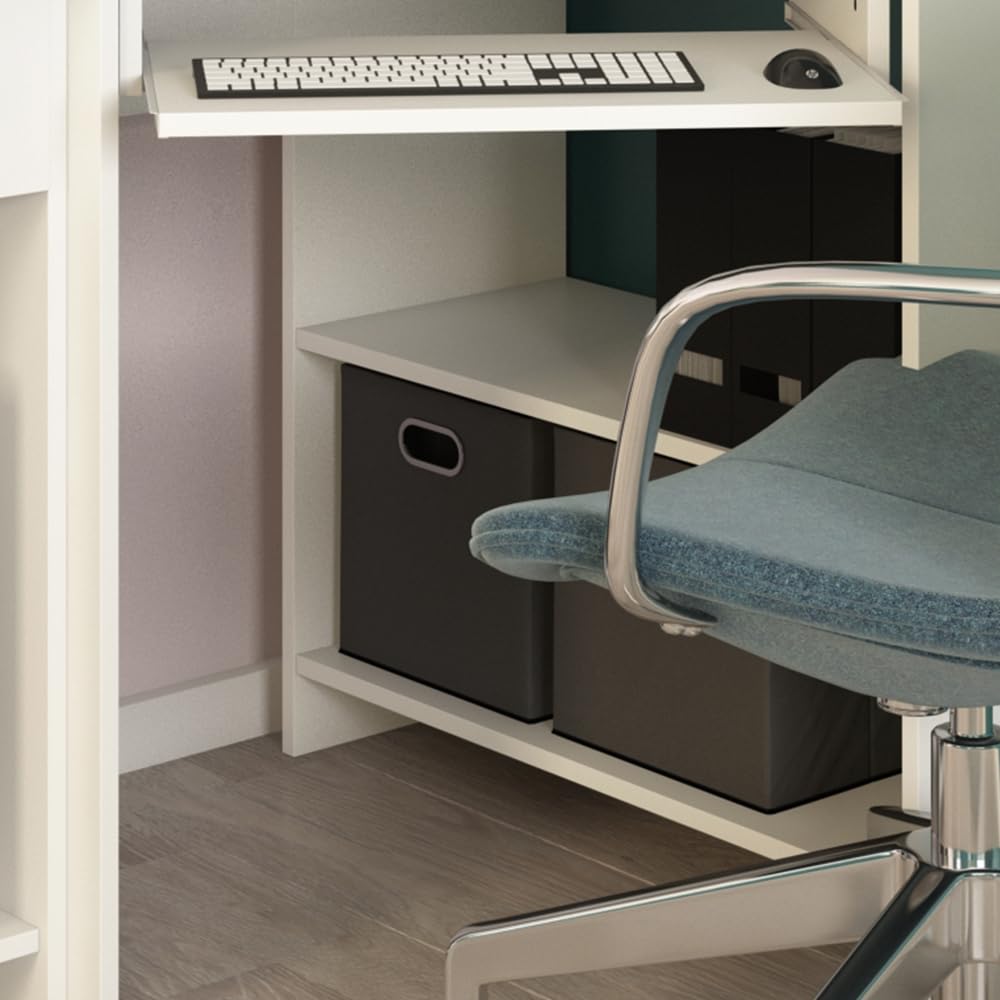 Vicco Scrivania angolare Odin, Bianco, 83 x 76 cm | con ripiano estraibile per tastiera e superfici di appoggio