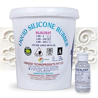Jay Enterprises Liquid Silicone Rubber LSR-220 Fast (20 Shore) 1kg Ideal for Casting Resins Molds & Silicone Molds,DIY, Manual Making