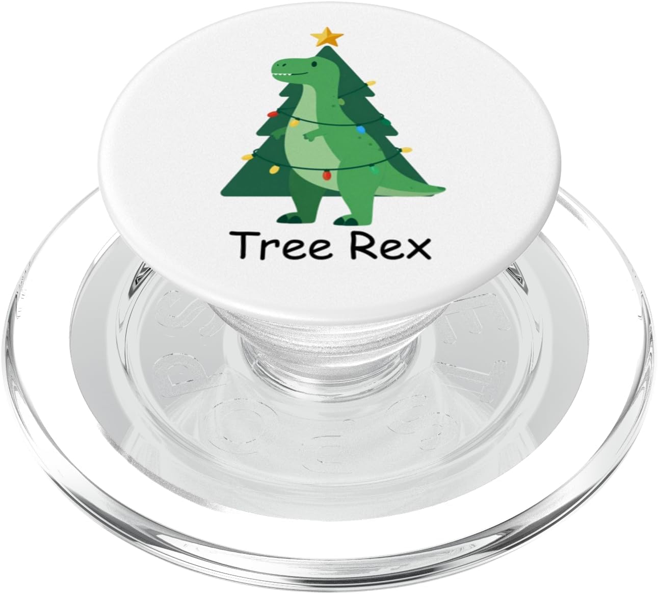 Dinosaur Christmas Tree Rex Dino Funny Xmas Lights for Kids PopSockets PopGrip for MagSafe