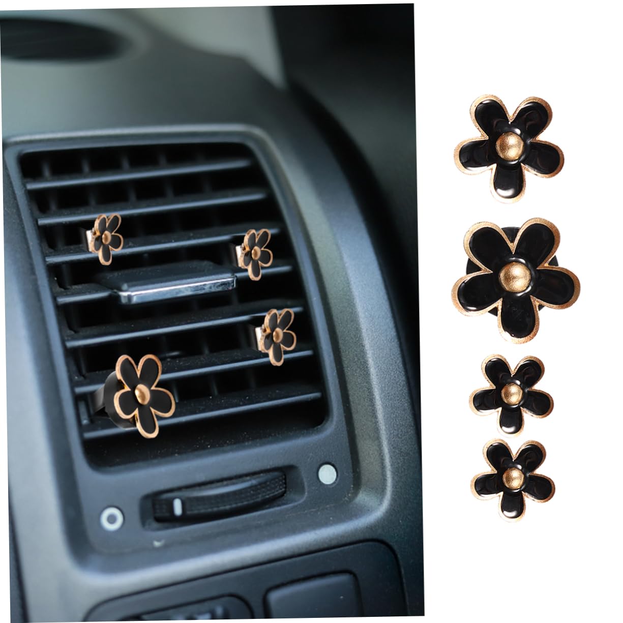 Healeved 12pezzi Diffusore Aromaterapico Fiore Per Auto Elegante Clip Profumo Per Decorazione Interne e Miglioramento Aria