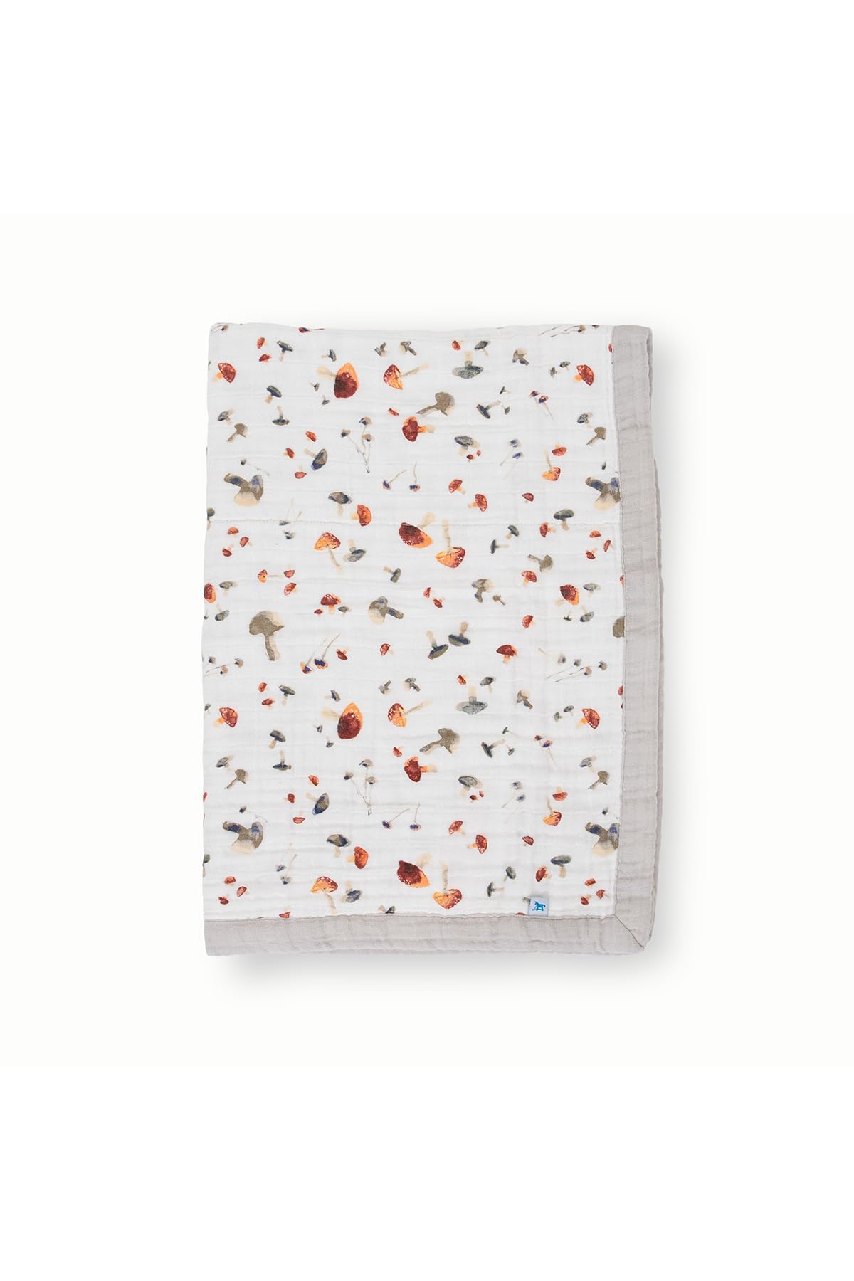 Little Unicorn Newborn Receiving Quilt | Ultra- Soft, Multi-Layered Muslin Fabric | Gift for Newborns &amp; on-The-go (Mushrooms)