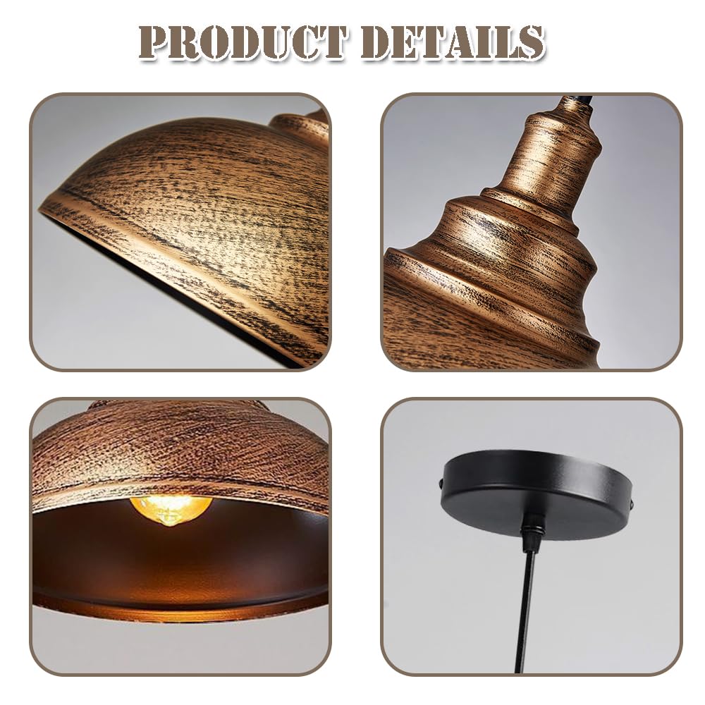 Lampadario in stile americano con attacco E26, lampada a sospensione regolabile in altezza, lampada a sospensione creativa in metallo, ideale per isola cucina, camera da letto e bar.