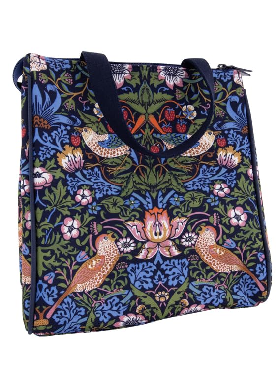 William Morris Strawberry Thief Insulated Lunch Bag, Height Approx 24cm Width 23cm from Portico Designs, Multicolour - Image 2