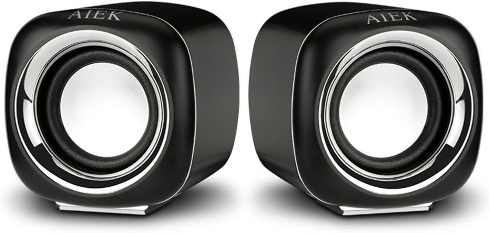 Computer Speakers DX11 USB 2.0 Multimedia PC Desktop Small Speakers with Stereo Sound for Laptops and PC or TV, 3.5mm Black