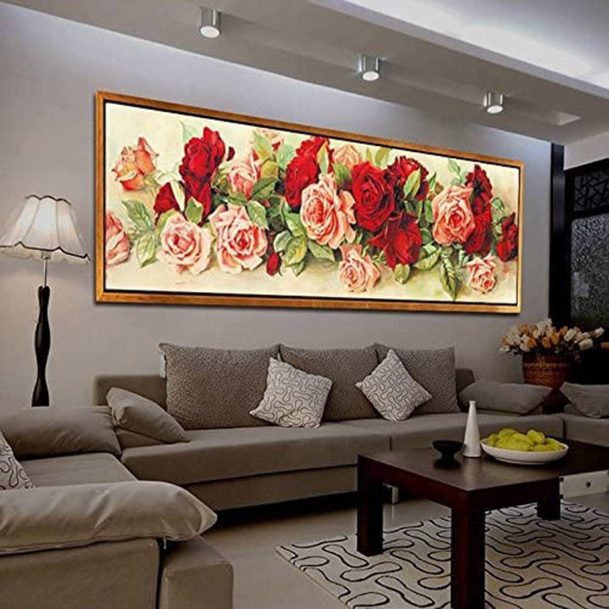 Instarry 5D Diamond Painting Kit Completo Rosa Quadri Moderni Soggiorno 130x60 cm