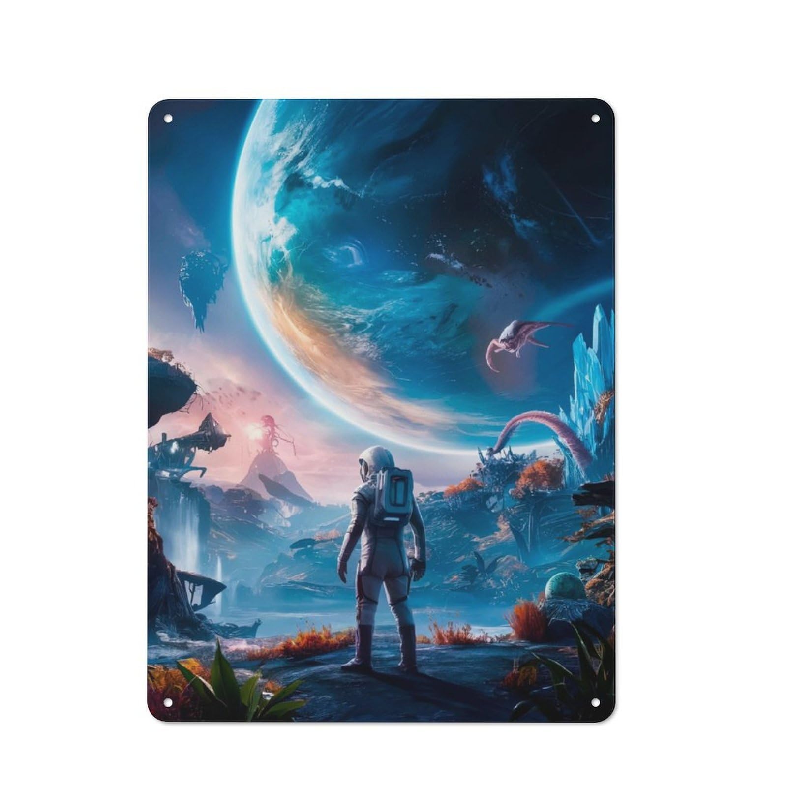 Junmoney World Of Wonder Retro Tin Wall Plaque 40X30cm Featuring For Pub Or Café, New-Space Wall Decor For Pub Decor Enthusiasts