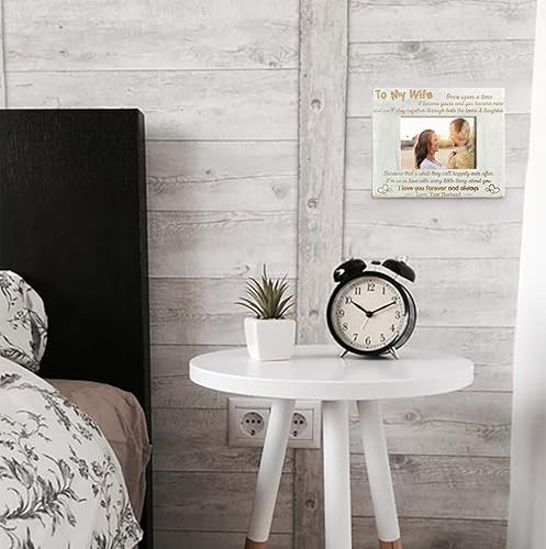 Miniatura 6 de Marco de fotos de madera personalizado con texto en inglés To My Angel Husband  I love you always and forever, marco de fotos de madera grabado,