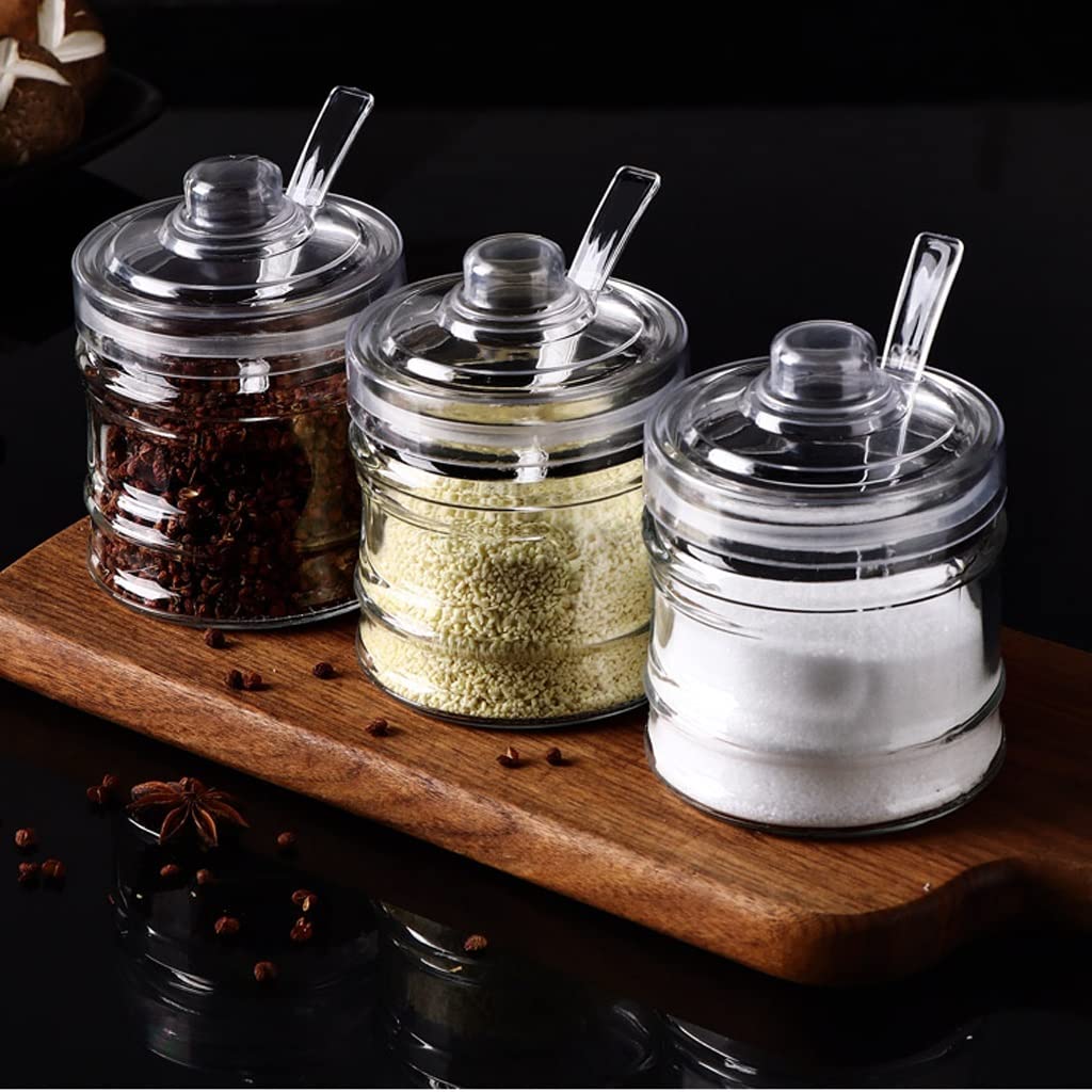 Dispenser per spezie in vetro per condimenti barattolo di sale per uso domestico Scatola per condimenti Set di contenitori per condimenti Set di barattoli per condimenti Barattolo per condimenti