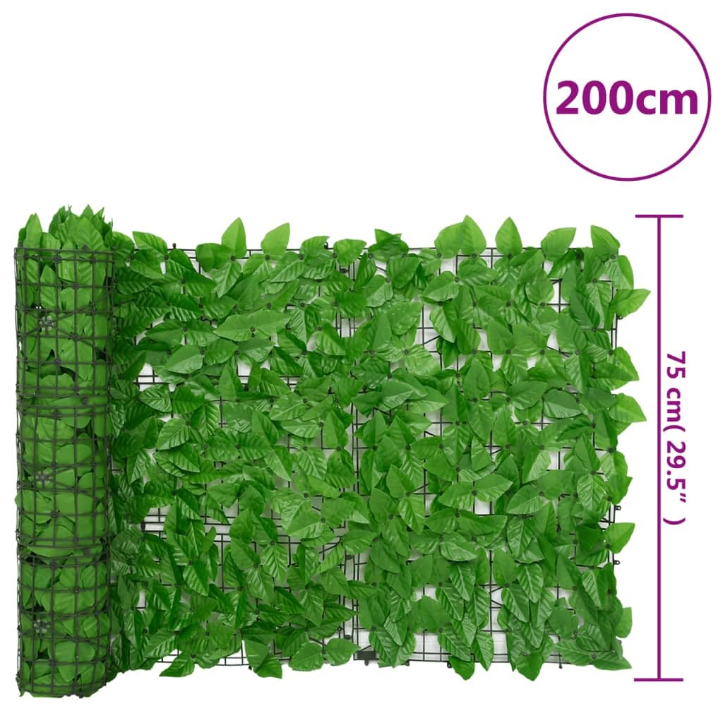 Homgoday Zewnętrzny parawan, Balkon Parawan z zielonymi liśćmi 200 x 75 cm, na zewnątrz do ogrodu, parawan zewnętrzny ogród, separe przegroda zewnętrzna Model367843