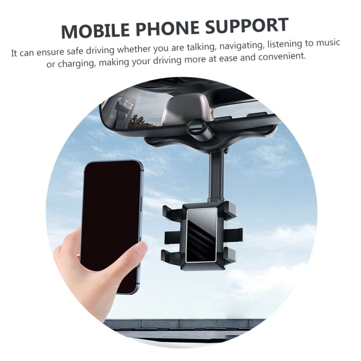 CHILDWEET Soporte Móvil para Coche Soporte para Teléfono Salpicadero Montaje Multifuncional para GPS y Smartphone Diseño Seguro y Cómodo Color Negro