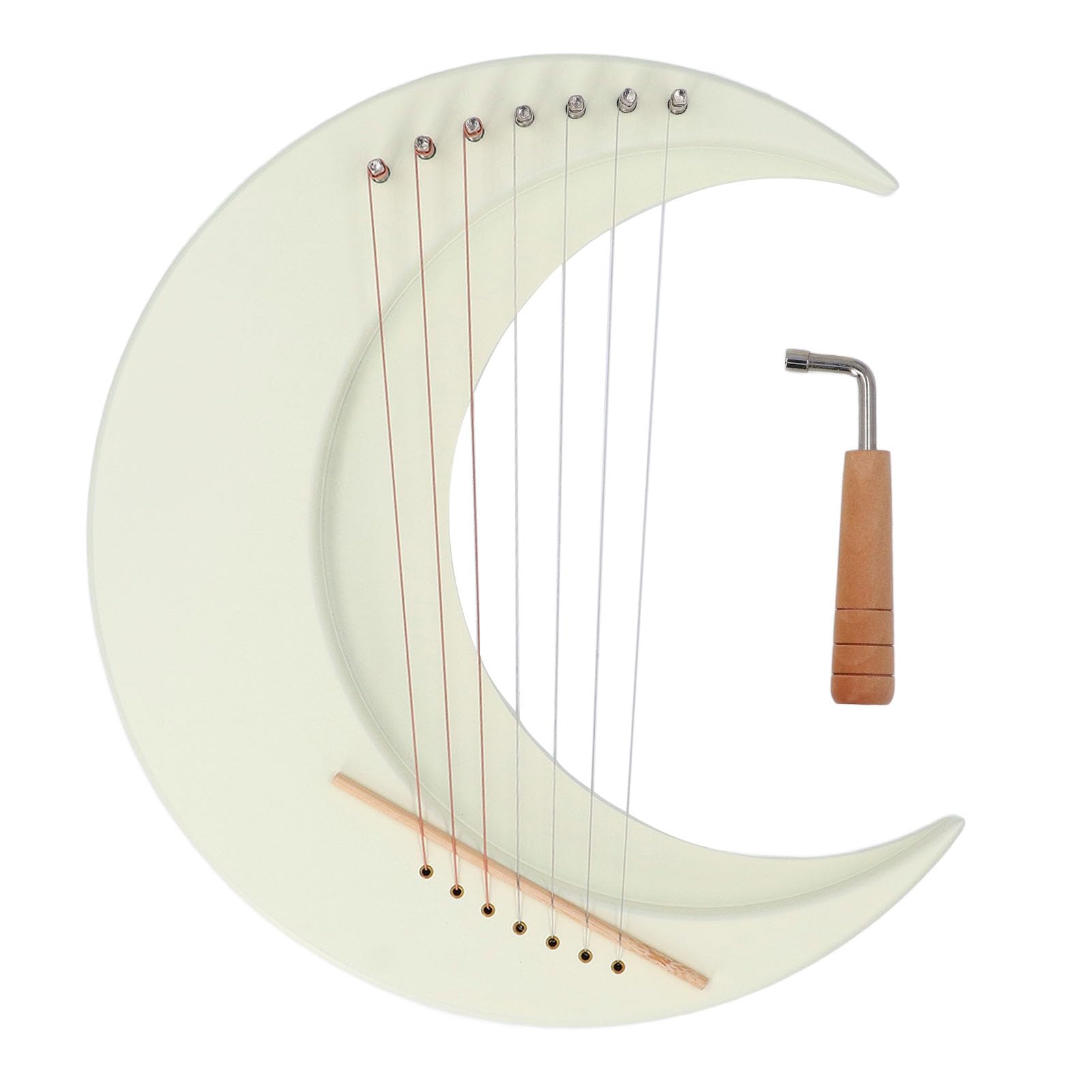Arpa a Lira a 7 Corde, Arpa a Lira Portatile Professionale a Forma di Luna per Bambini Adulti Principianti, Misteriosa Realizzata a Mano