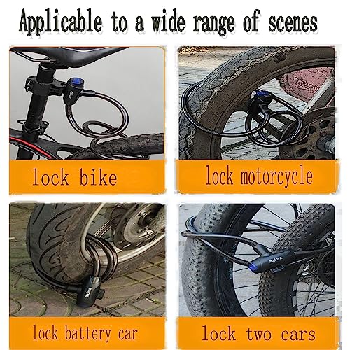Bike Lock, Bike Locks Heavy Duty Anti Theft, Bike Lock Cable Lock Coil Key Bike Cable Lock With Mounting Bracket, Bike Lock With Key Bracket For Seat Tube Diameter Up To 32Mm（Black） #TOP6