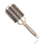 BANGMENG Round Barrel Anti-Static Hair Brush with Boar Bristles, Nano Thermal Ceramic Ionic Tech | For Extra Shine | Protect Hair, Enhance Texture, For Straightening & Drying (2inch)