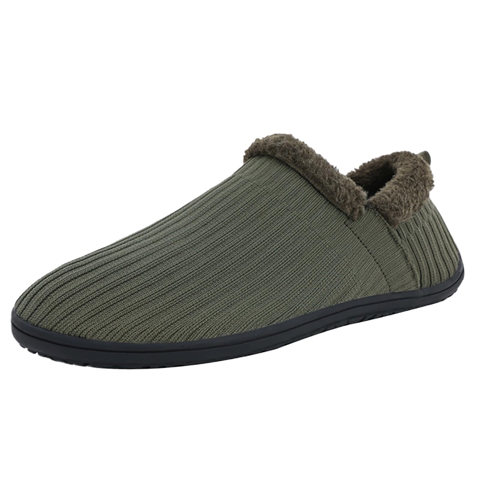 Zapatillas de estar por casa para mujer, sencillas, de un solo color, suelas suaves, antideslizantes, de algodón, de felpa, cómodas y transpirables, antideslizantes, para interiores y exteriores