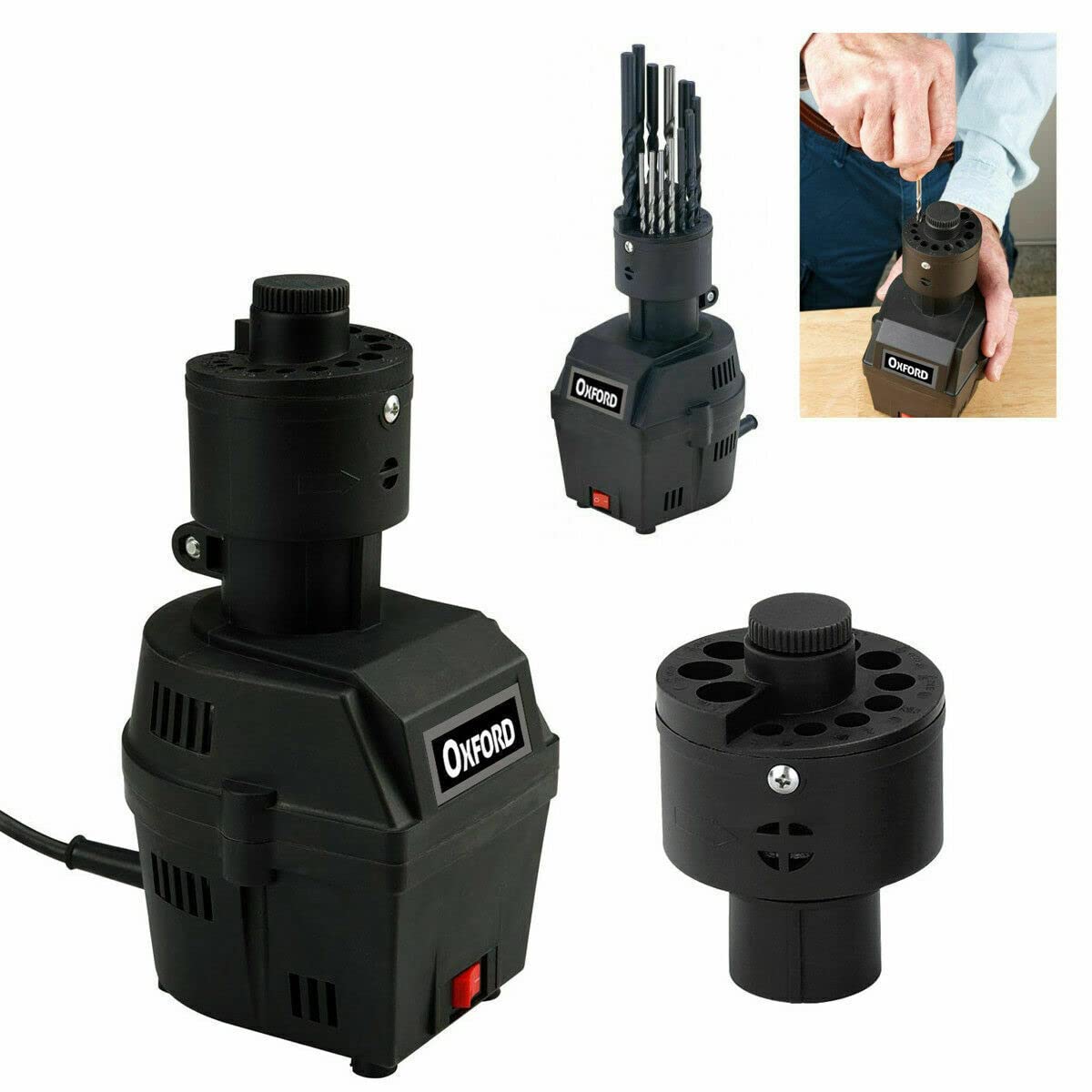 Affilapunte Elettrico 70W Per Punte da Trapano da 3 a 16mm Affilatore Elettrico Affila Punte Trapano Mola Con Doppia Testa Intercambiabile