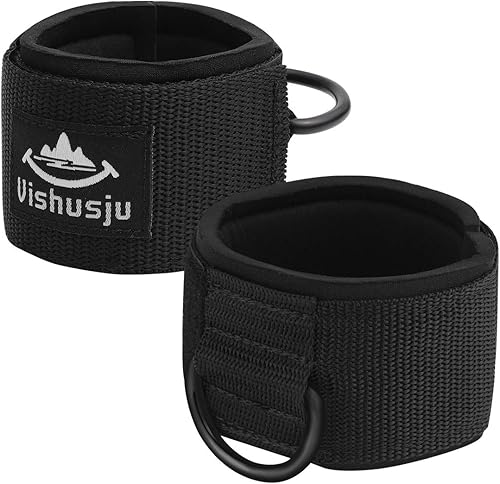 Puños de muñeca de neopreno, correas acolchadas de neopreno con anillo en D para glúteos, para máquinas de cable, piernas, ejercicio, fitness