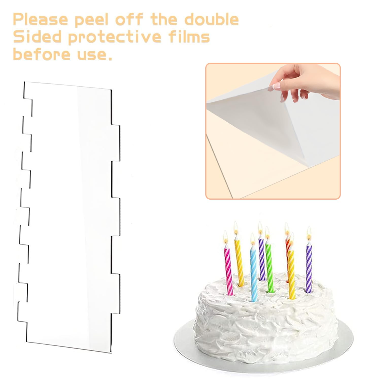 Juego de 4 rascadores acrílicos para decoración de tartas, suministros grandes y transparentes para glaseado, perfecto para glaseado de crema de mantequilla con 7 formas diferentes, duradero