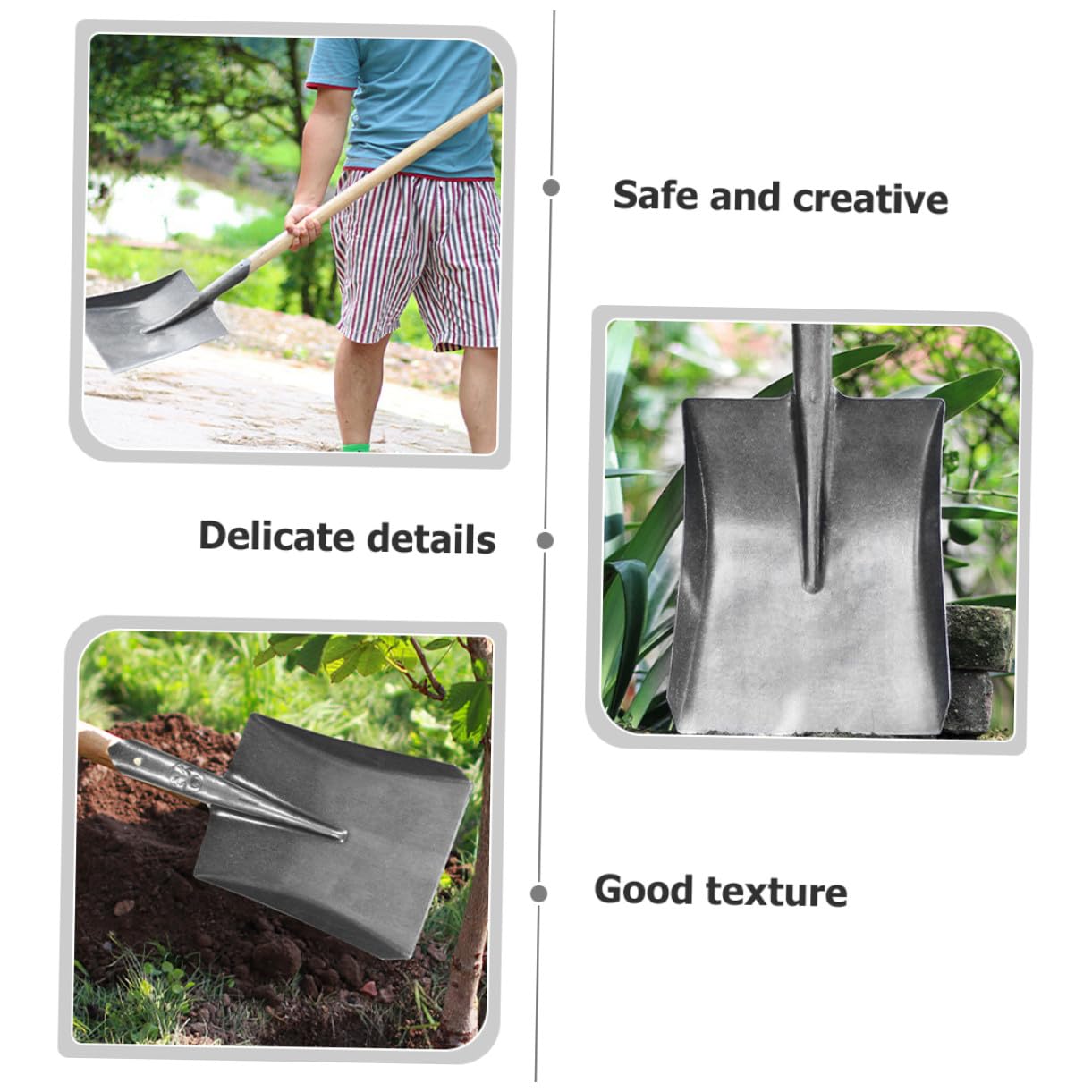 Gartenspaten aus Stahl für Pflanzen und Unkraut, Leicht und Praktisch
