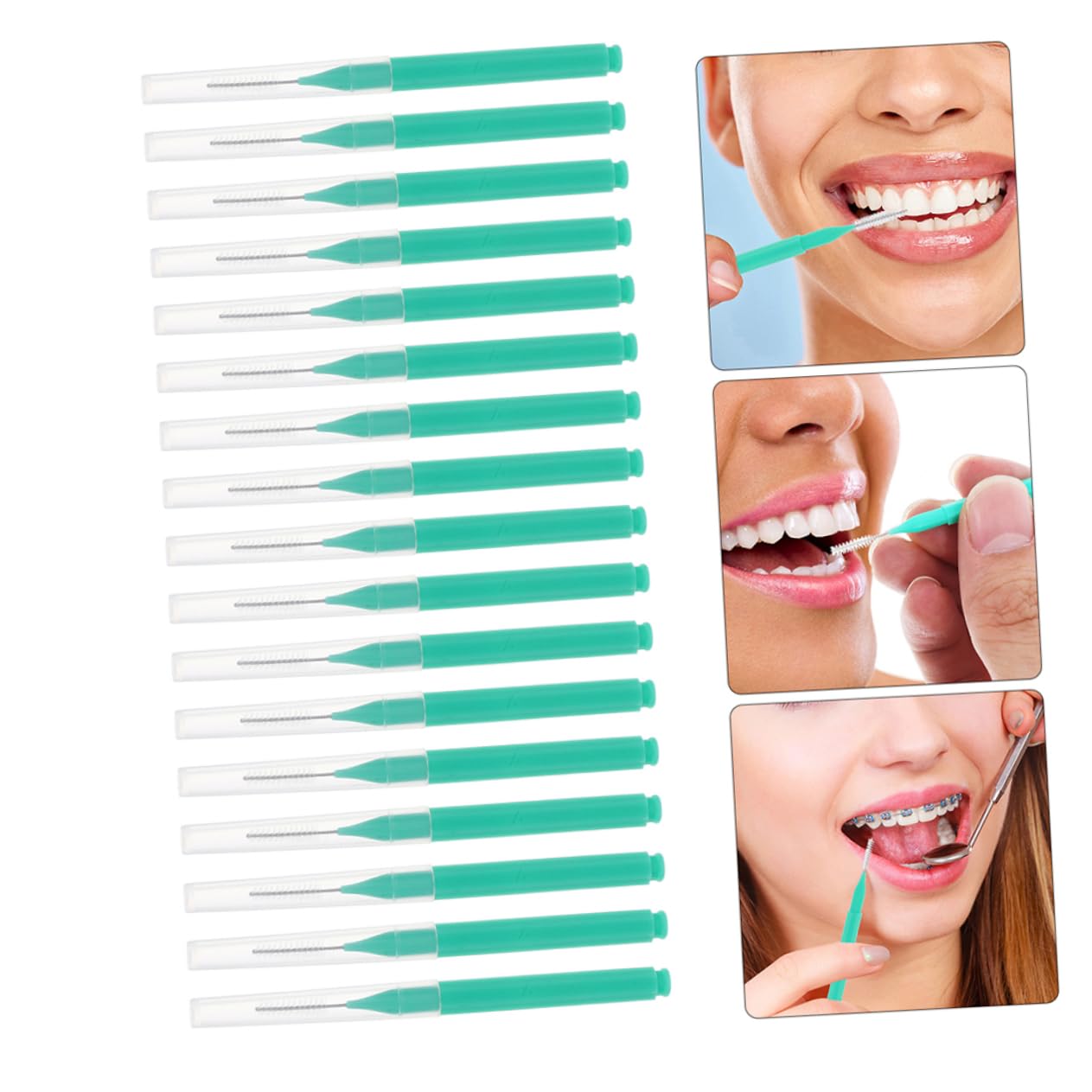 Packung Interdentalbürsten aus Pp und Edelstahl, Grün