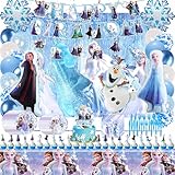 Picture of Frozen Birthday Party Supplies Decor, Frozen Party Decoration Balloons, Snow Castle Party Supplies,Princess Birthday Decoration for Girls Snow Christmas Party
