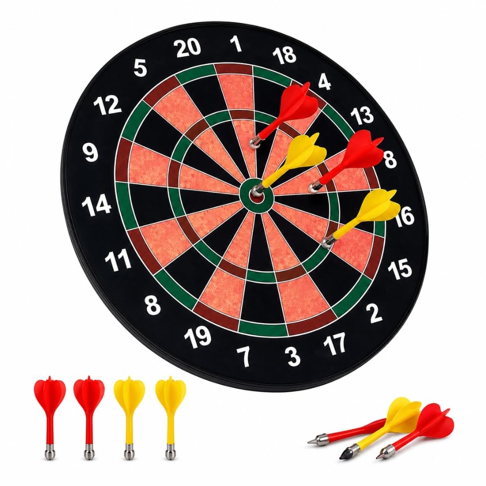Dart Board Set with 4 Darts Indoor Outdoor Game for Kids and Adults-image-33