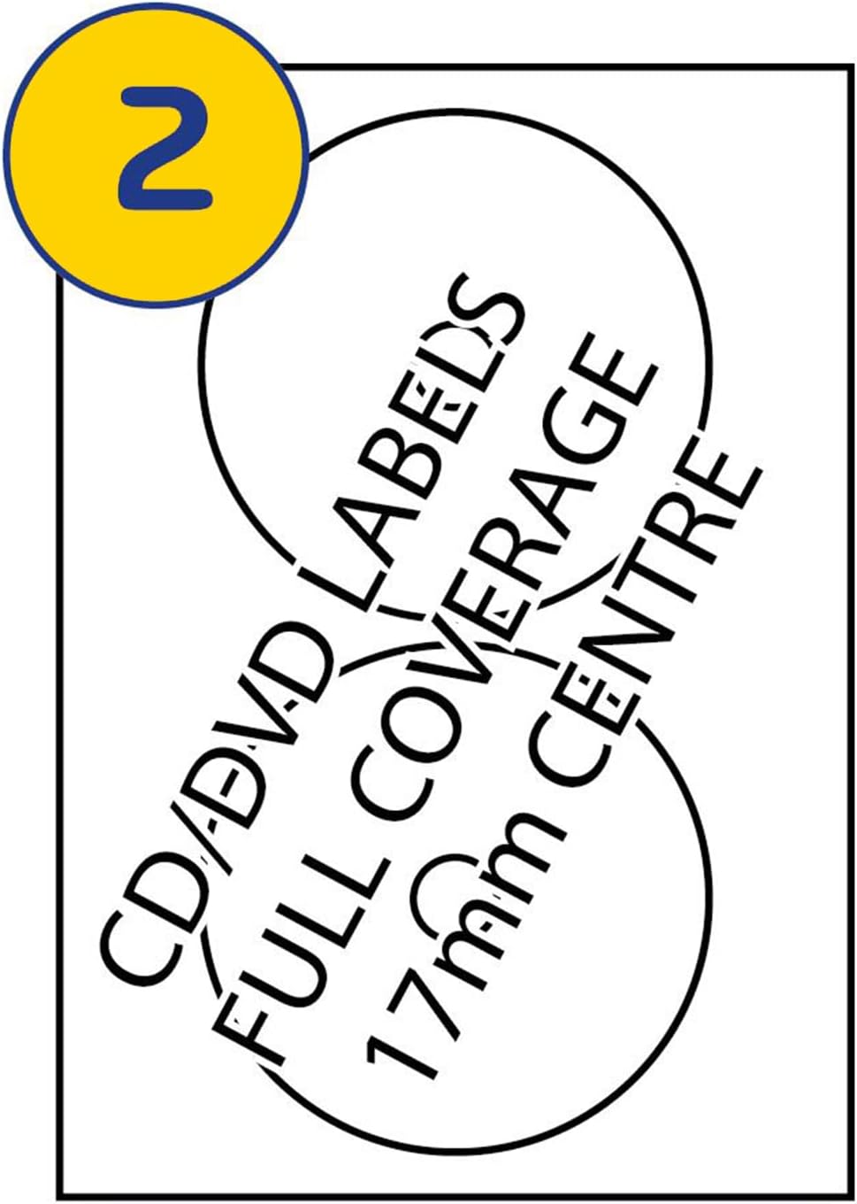 LABELS4U 100 Sheets of CD/DVD Labels, 2 Labels Per Sheet 117mm Diameter, Full Coverage (200 Labels)