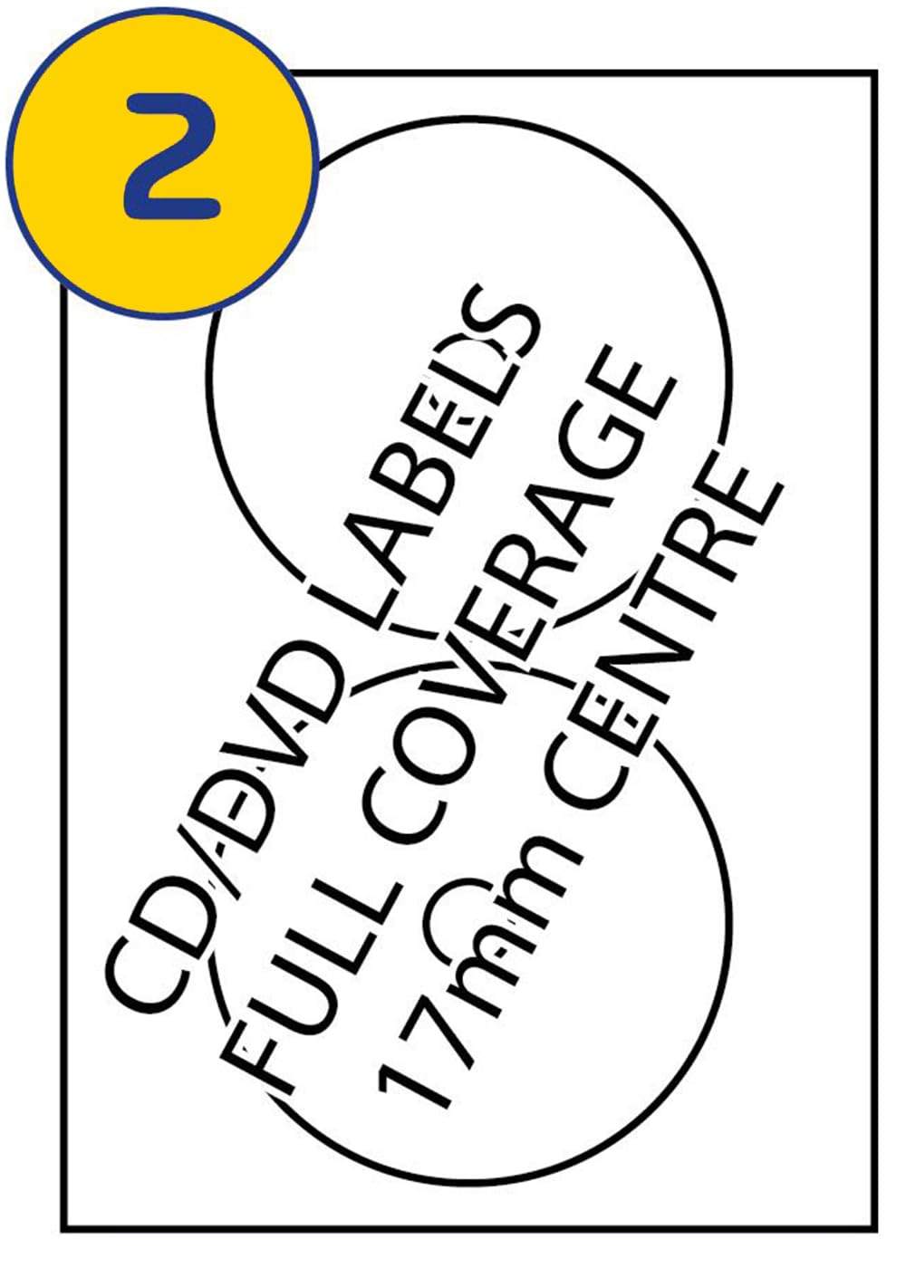 LABELS4U 100 Sheets of CD/DVD Labels, 2 Labels Per Sheet 117mm Diameter, Full Coverage (200 Labels)