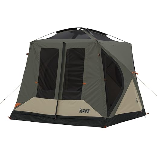 Bushnell Tent | Instant Pop Up 3P / 4P/ 6P / 8P Hub Style Tents | Best Pop Up Tent for Camping, Hiking, Family Camping, Hunting, Fishing, and Basecamp (4 Person)