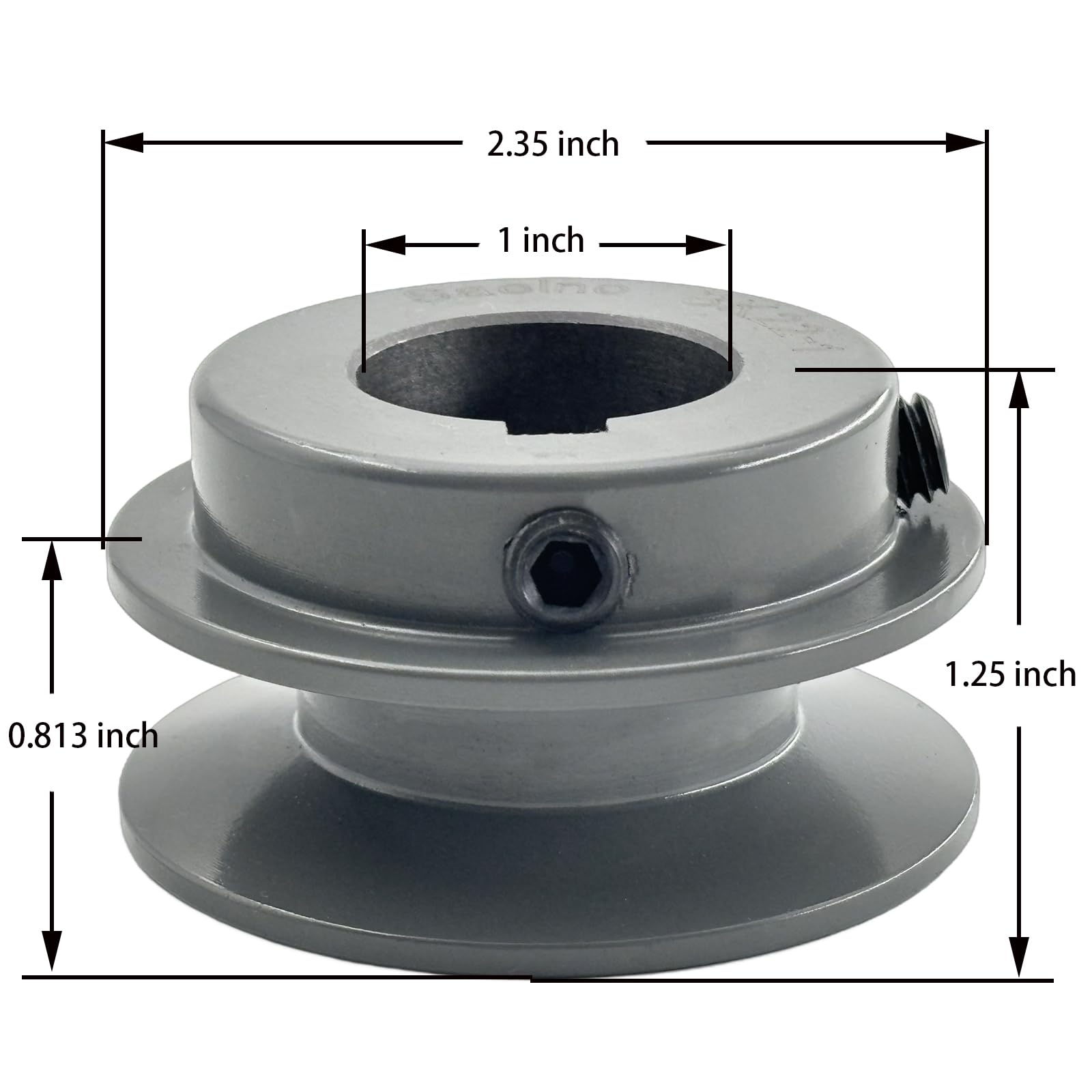 BK22-1 Sheaves,v Belt Pulley 1 inch bore 2.35" OD,Motor Pulley Cast Iron for A B 4L 5L V-Belts,BK221 Pulley — Amazon image 2