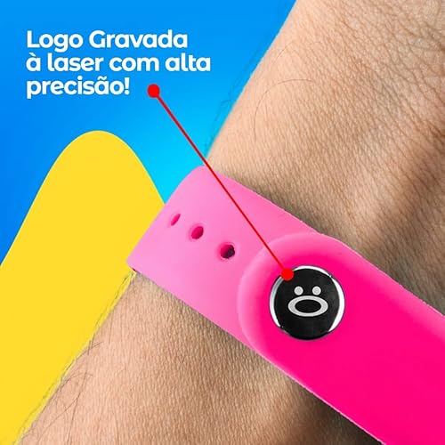 Relógio Bracelete Infantil Led Digital De Pulso à Prova D'água + Óculos de Sol Rosa Menina Proteção