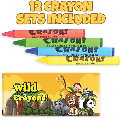 Miniatura 5 de ArtCreativity Paquete de 12 mini libros para colorear de animales del zoológico para niños con 12 paquetes de crayones – Recuerdos de fiesta de