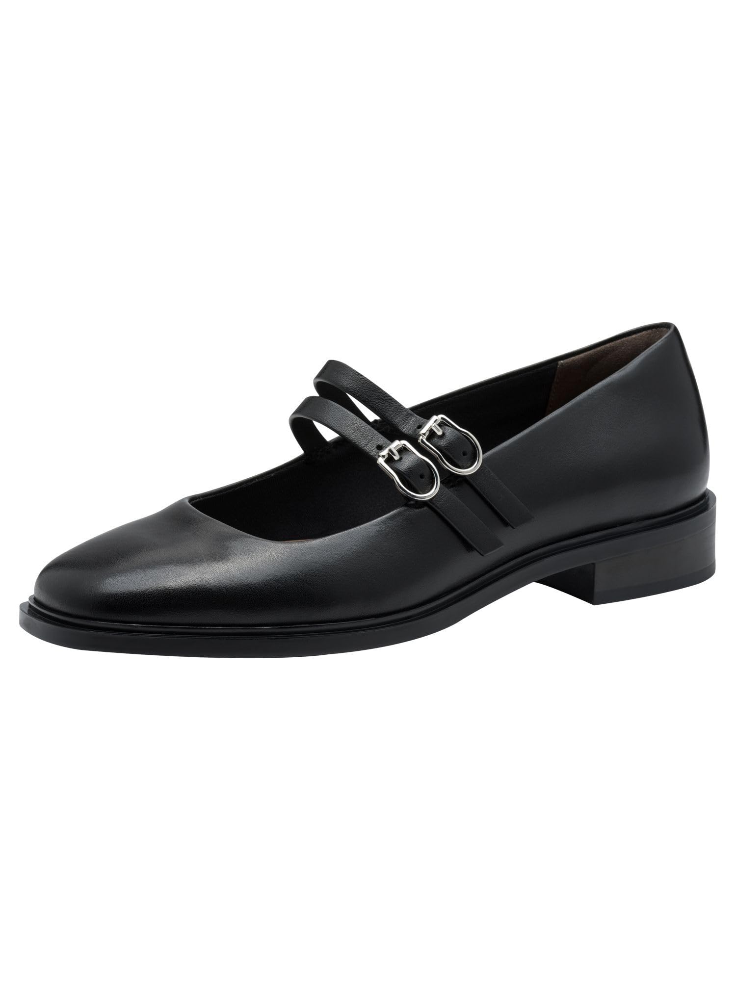 Tamaris Women's Leather Ballerina Shoes, Black, 6 UK