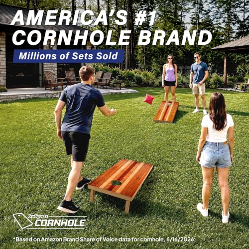 Image of GoSports 4 x 2 ft Regulation Size Wood Cornhole Boards - 10 Vintage Wood Designs (Choose Your Style)