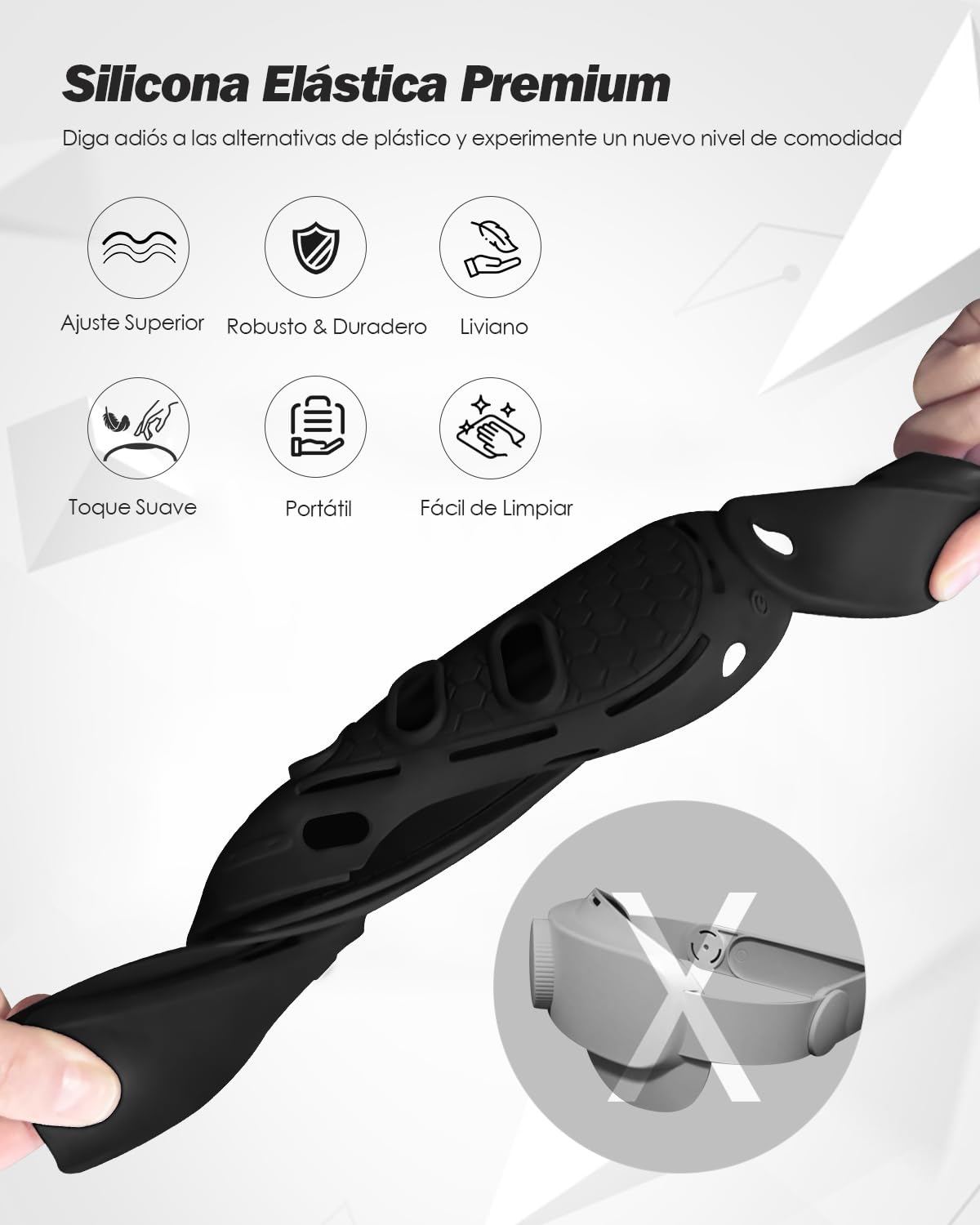 SUPERUS Correa para la Cabeza y Cubierta Protectora Compatible con Meta Quest 3 Accesorios - Último diseño Todo en uno de Silicona, Correa Elite Ligera y Ajustable de para Meta/Oculus Quest 3