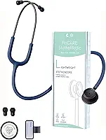 FriCARE Estetoscópio de Cabeça Dupla - Estetoscópios para Enfermeiros, Estudantes de Enfermagem, Paramédicos/Técnicos de Emergência Médica/Técnicos de Enfermagem/Auxiliares de Enfermagem, Tubo Azul