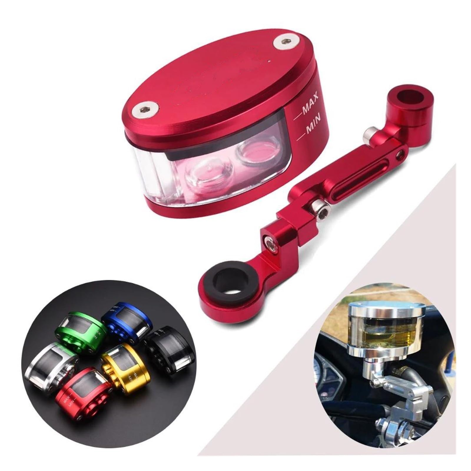 Depósito de Fluido de Frenos Para CBR 600 F2, F3, F4, CBR600RR CBR600 CBR750 RR Taza De Depósito De Aceite Del Cilindro Del Tanque Del Embrague Del Freno De La Motocicleta Con Accesorios De Soporte(Pl