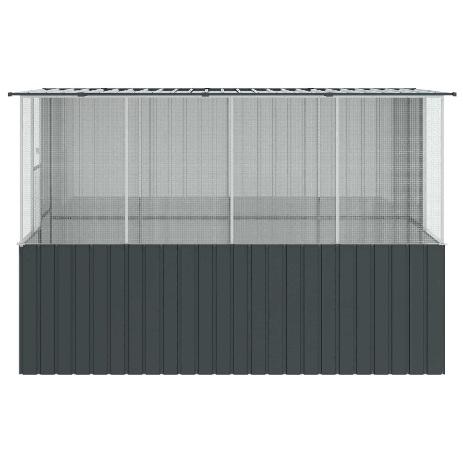 Generisch Vogelkäfig Anthrazit 165 x 318 x 200 cm Verzinkter Stahl,Tier- & Haustierbedarf,Haustierbedarf,Vogelbedarf,Vogelkäfige & -ständer-3325169