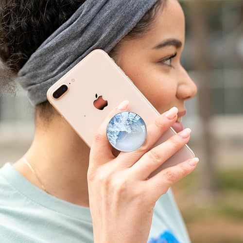 Miniatura 4 de WUYULB Soporte de agarre móvil plegable de cristal transparente para teléfonos inteligentes y tabletas, accesorio de teléfono celular (onda blanca)