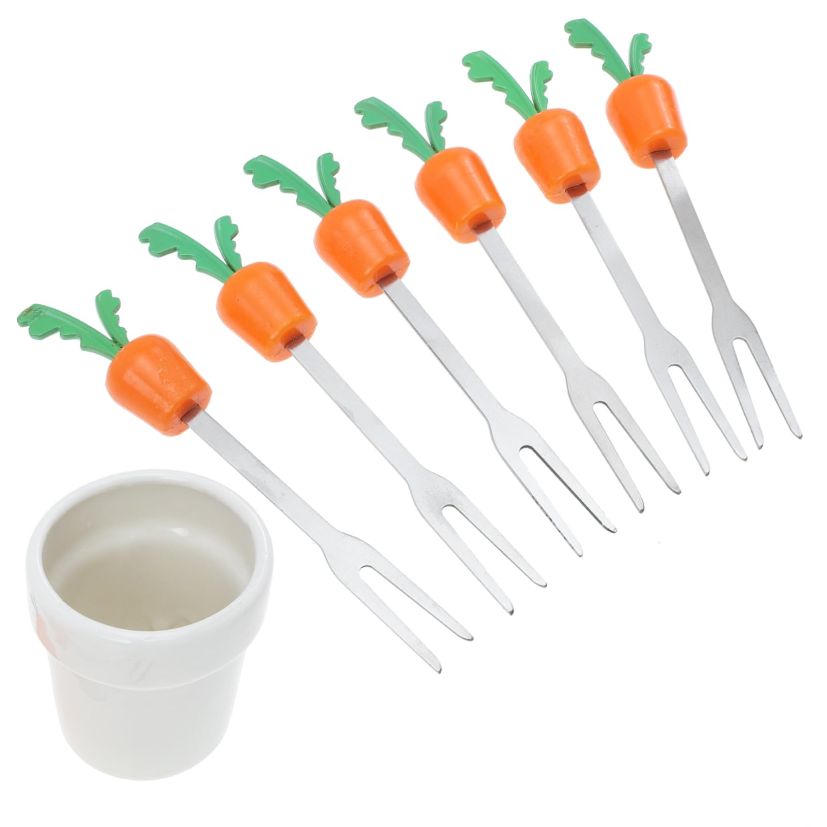 BRIGHTFUFU 1Set Fruit Forks of Fruit Picking Forks for Appetizers and Desserts for Home Parties and Bento Lunch Boxes and Reusable Fruit Sticks