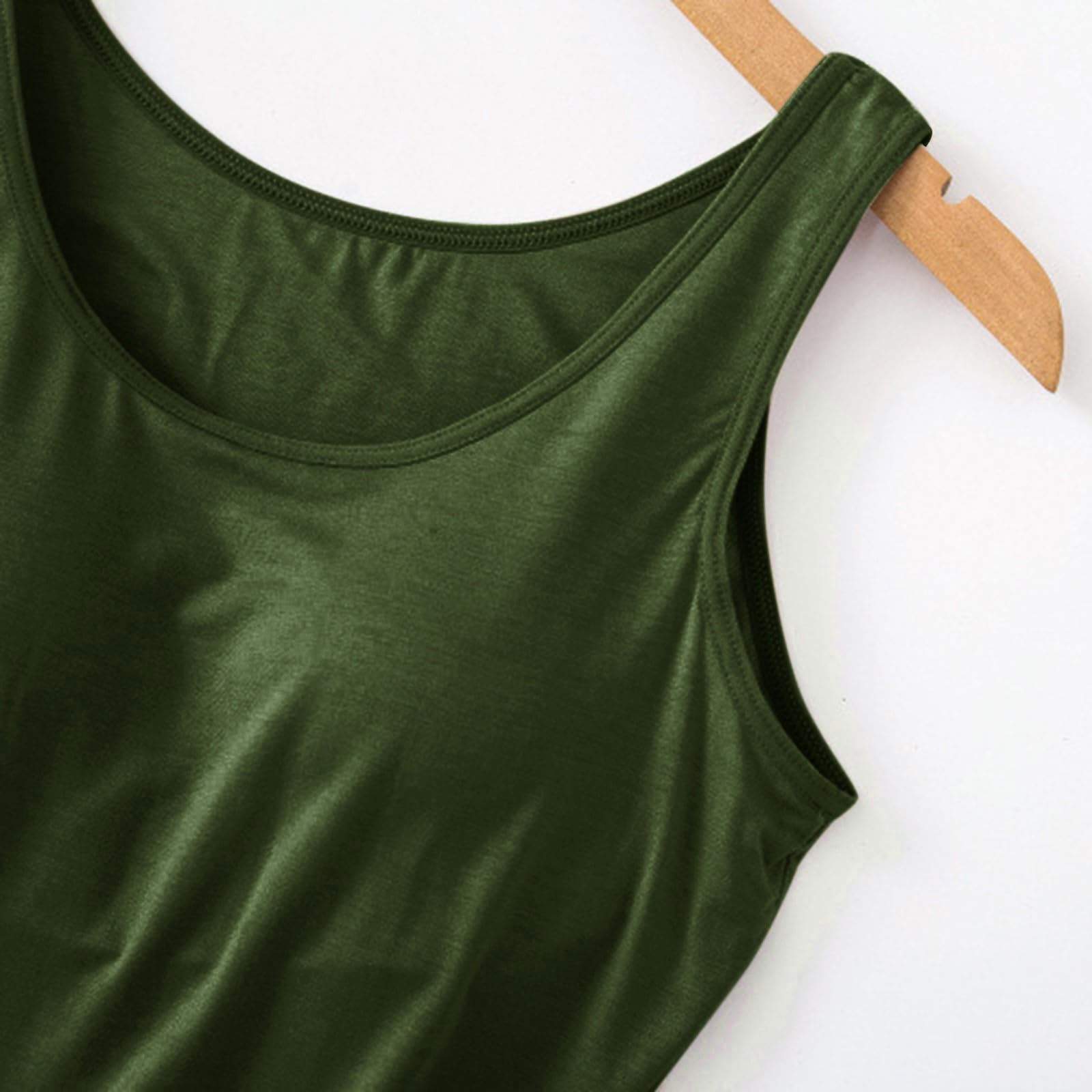 IQYU Top con reggiseno integrato, in cotone, con spalline sottili, top con reggiseno basic, canotta regolabile, con scollo a U, comoda camicia, top di grandi dimensioni