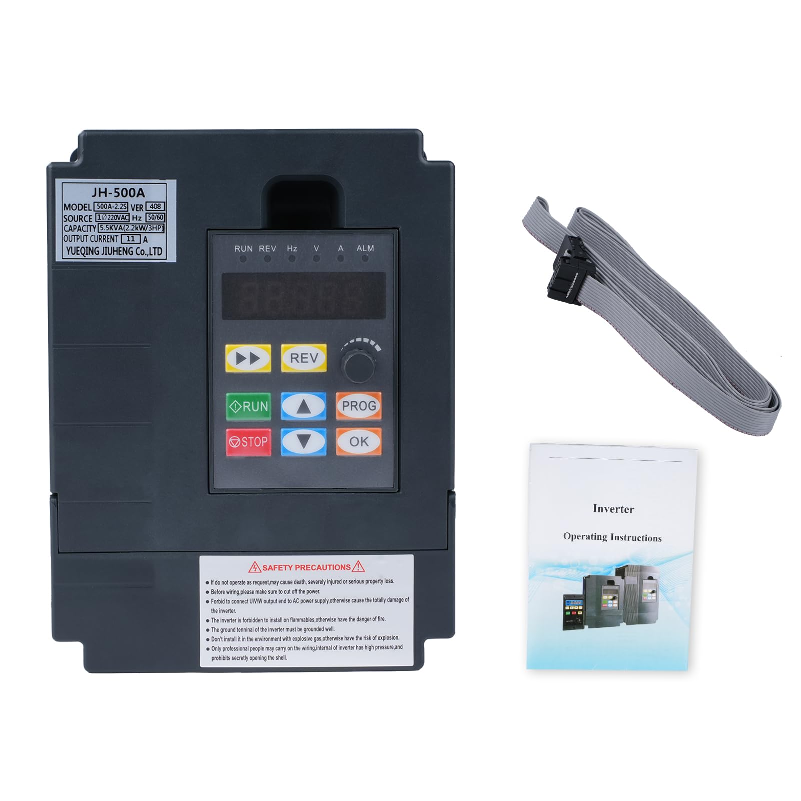 2.2kw Convertitore di frequenza 220V ingresso monofase 220V uscita trifase 220V 2.2kw Variatore di frequenza CNC Inverter di frequenza rimovibile modello 207VEE (con cavo di prolunga da 1m)