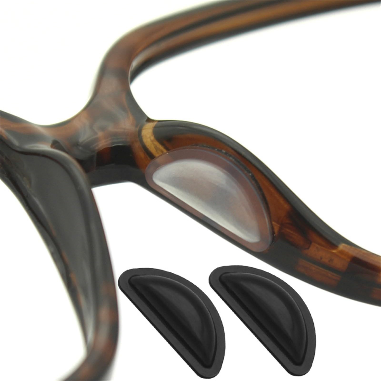 Selbstklebende Silikon-Nasenpads für Brillen weiche Polster für Lesebrillen Sonnenbrillen rutschfeste Auflage mit 3 mm Stärke schwarzes Zubehör für komfortablen Sitz 2Stücke (Black, 1.5X1CM)