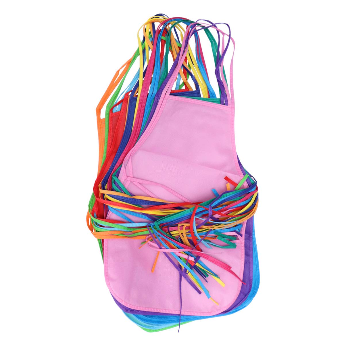 MAGICLULU 12 Pièces Tablier Non Tissé Pour Enfants Couleur Mélangée Enfants Tablier Enfants Art Peinture Tabliers Pour Cuisine Salle De Classe Événement Art Activité (12 Couleurs)