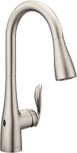 Moen Arbor Spot Resist Stainless Motionsense Wave Sensor Touchless One-Handle Single Hole Kitchen Sink Faucet, 7594EWSRS