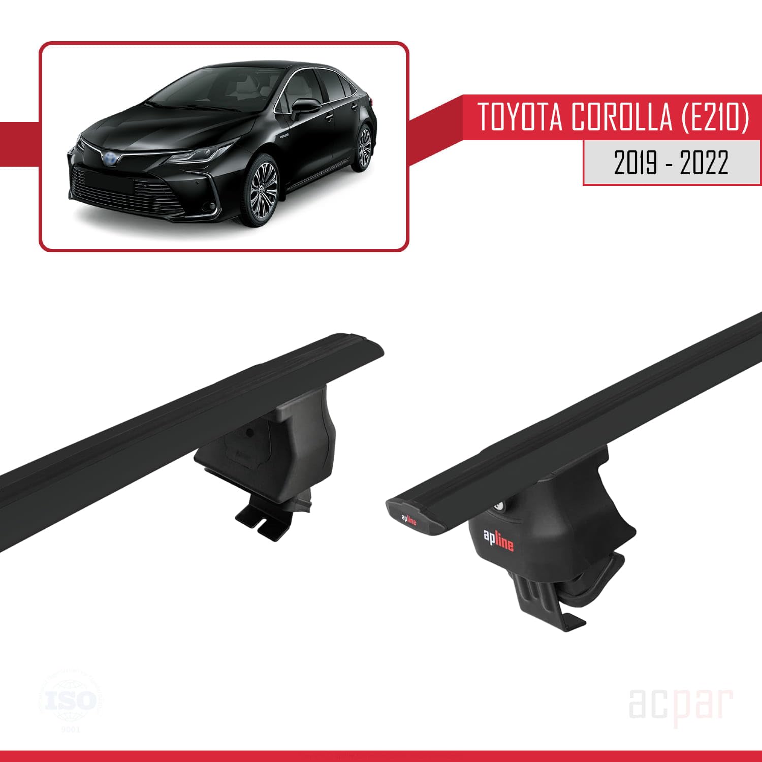 Car Roof Rack Cross Bars Fits Toyota Corolla Hatchback 2019-2022